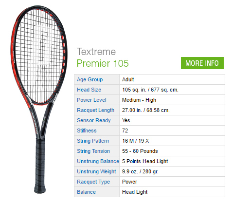 Prince Textreme Premier 105 Tennis Rackets