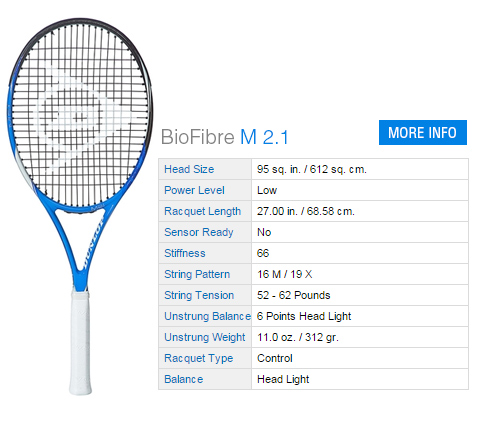 Dunlop Biofibre M 2.1 Tennis Racket
